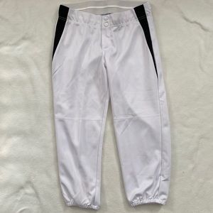 White Softball Pants with black stripe